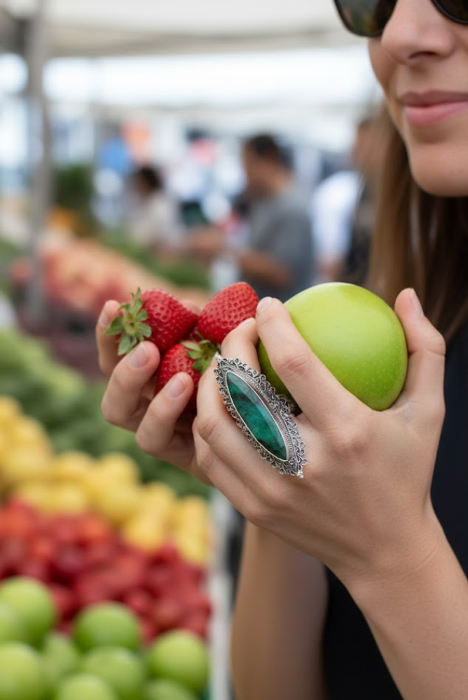 Bague en argent sterling avec pierres précieuses émeraude en forme de marquise, bague artisanale, AR-1135