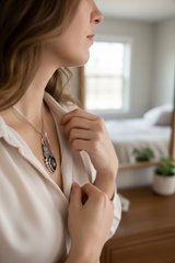 Duskmire Sentinel: Smokey Quartz Cat Pendant, AP-7518