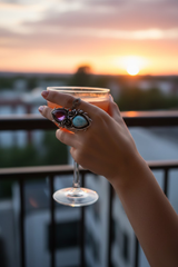 Amethyst & Larimar Rose Ring, AR-7568