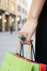 Moonlit Bloom: Amethyst Ring, AR-7319