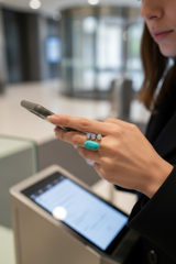 Natural Turquoise & Opal Ring, December Birthstone, Fire Opal Ring, SKU 6158