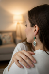 Ancient Forest Oak – Chrysoprase Drop Earrings, AE-7676