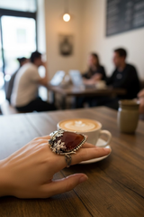 Autumn Forest – Red onyx with Smokey Ring, AR-7673