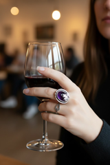 Woodland Serenity – Amethyst & Silver Leaf Ring, AR-7682