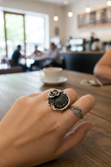 Overgrown Garden Rose – Moss Agate Ring, AR-7681