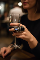 Eclipse Balance – Moonstone & Onyx Ring, AR-7719