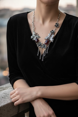 Twilight Forest Butterflies – Garnet Necklace, AP-7692