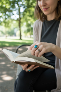 Desert Rose Whisper: Turquoise Ring, AR-7513
