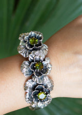 Verdant Blooms: Green Tourmaline Botanical bracelet.