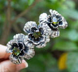 Verdant Blooms: Green Tourmaline Botanical bracelet.