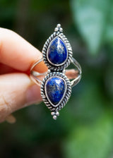 Lapis Lazuli Ring, Blue Gemstone Ring AR-6801