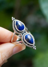 Lapis Lazuli Ring, Blue Gemstone Ring AR-6801