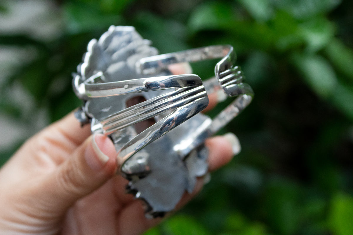 RESERVED*** Enchanted Forest Rutilated Quartz Cuff Bracelet: A Fairy’s Whisper in Sterling Silver