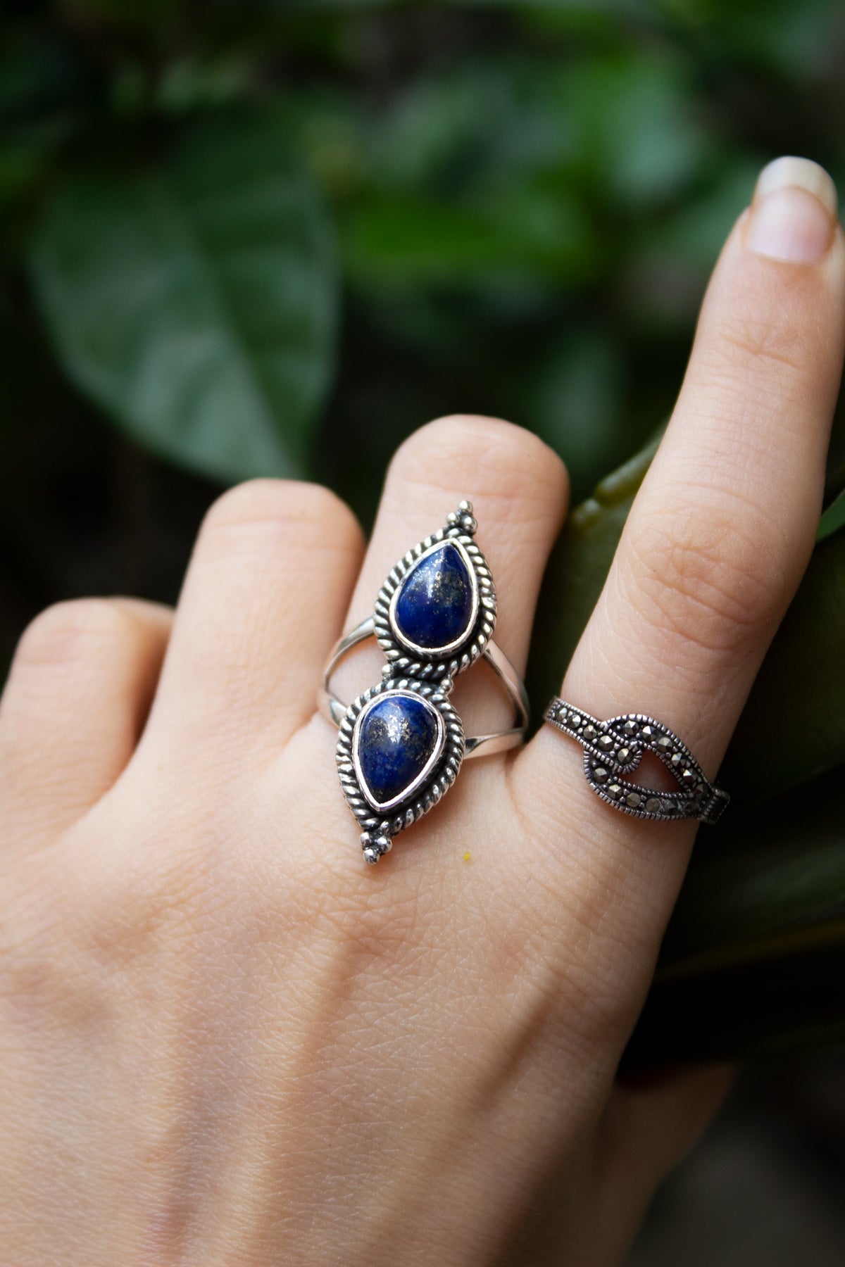 Lapis Lazuli Ring, Blue Gemstone Ring AR-6801
