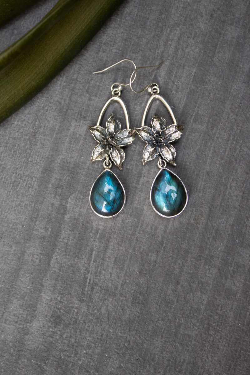 Lunar Ferns: Labradorite Earrings, AE-7536