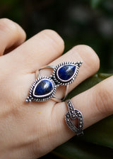 Lapis Lazuli Ring, Blue Gemstone Ring AR-6801