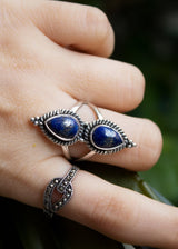 Lapis Lazuli Ring, Blue Gemstone Ring AR-6801