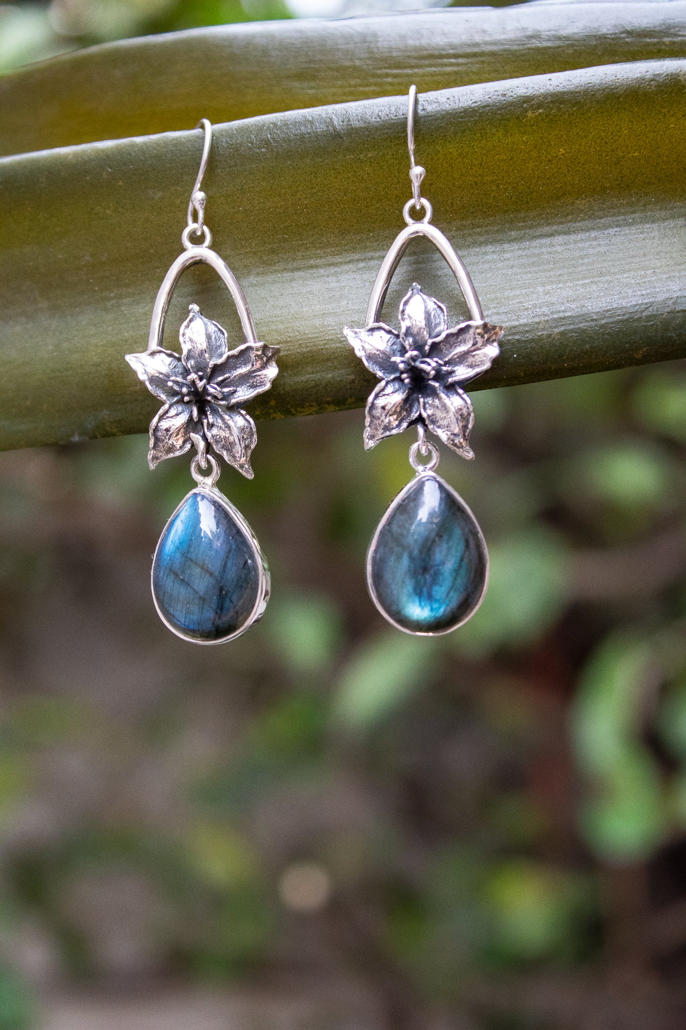Lunar Ferns: Labradorite Earrings, AE-7536