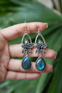 Lunar Ferns: Labradorite Earrings, AE-7536