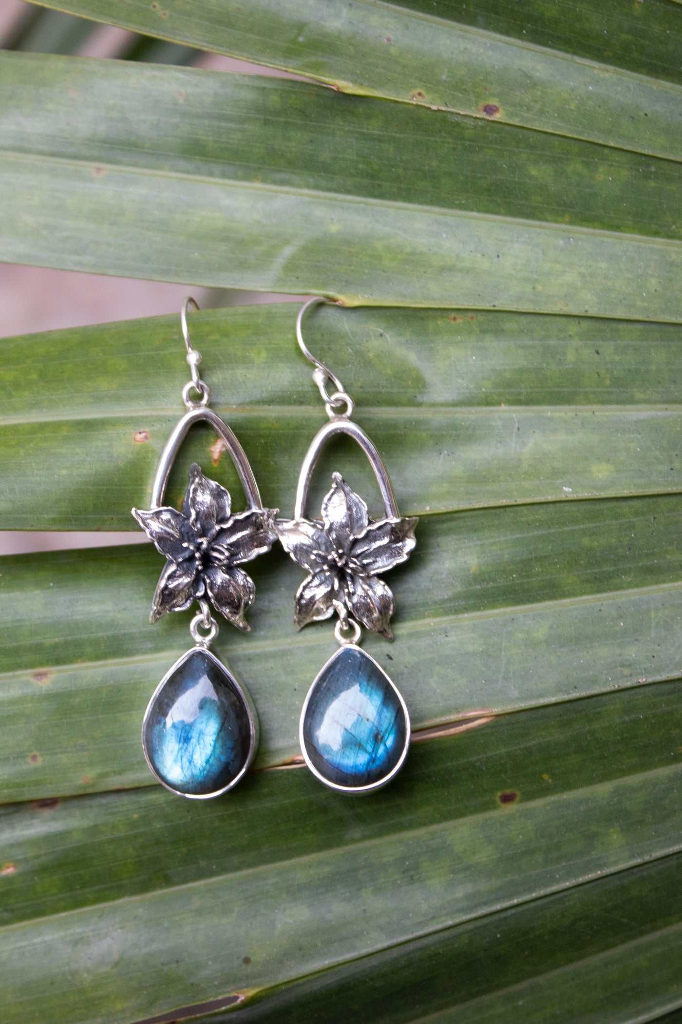 Lunar Ferns: Labradorite Earrings, AE-7536
