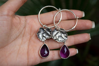 Natural Purple Amethyst Earrings , AE-7123