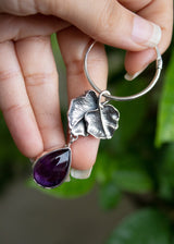 Natural Purple Amethyst Earrings , AE-7123