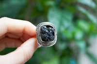 Moldavite Ring, Genuine Rough Stone Ring, AR-6808