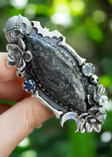 Enchanted Nocturne Owl Marcasite Ring, AR- 7129