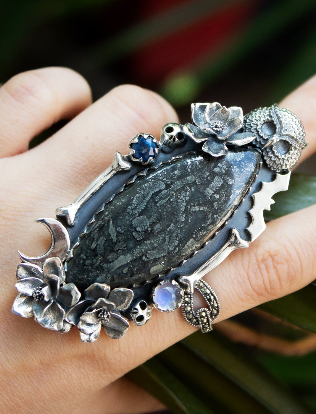 Enchanted Nocturne Owl Marcasite Ring, AR- 7129