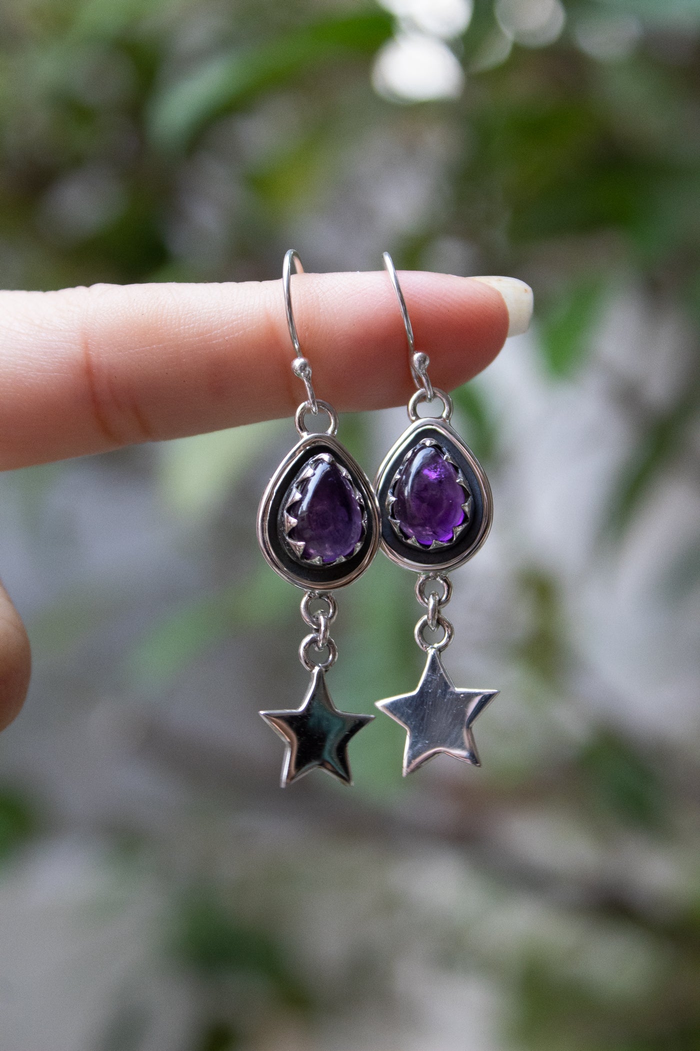 Starborn Whispers: Amethyst Earrings, AE-7538