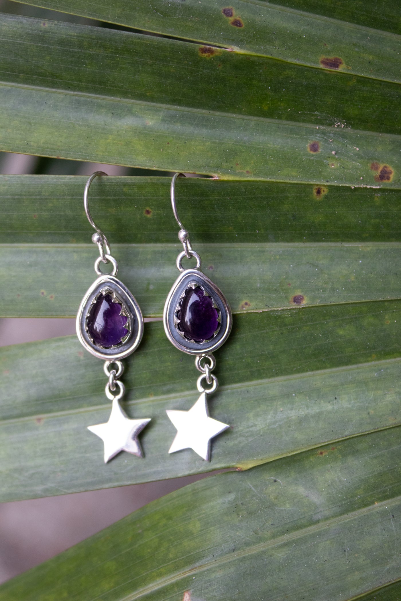 Starborn Whispers: Amethyst Earrings, AE-7538