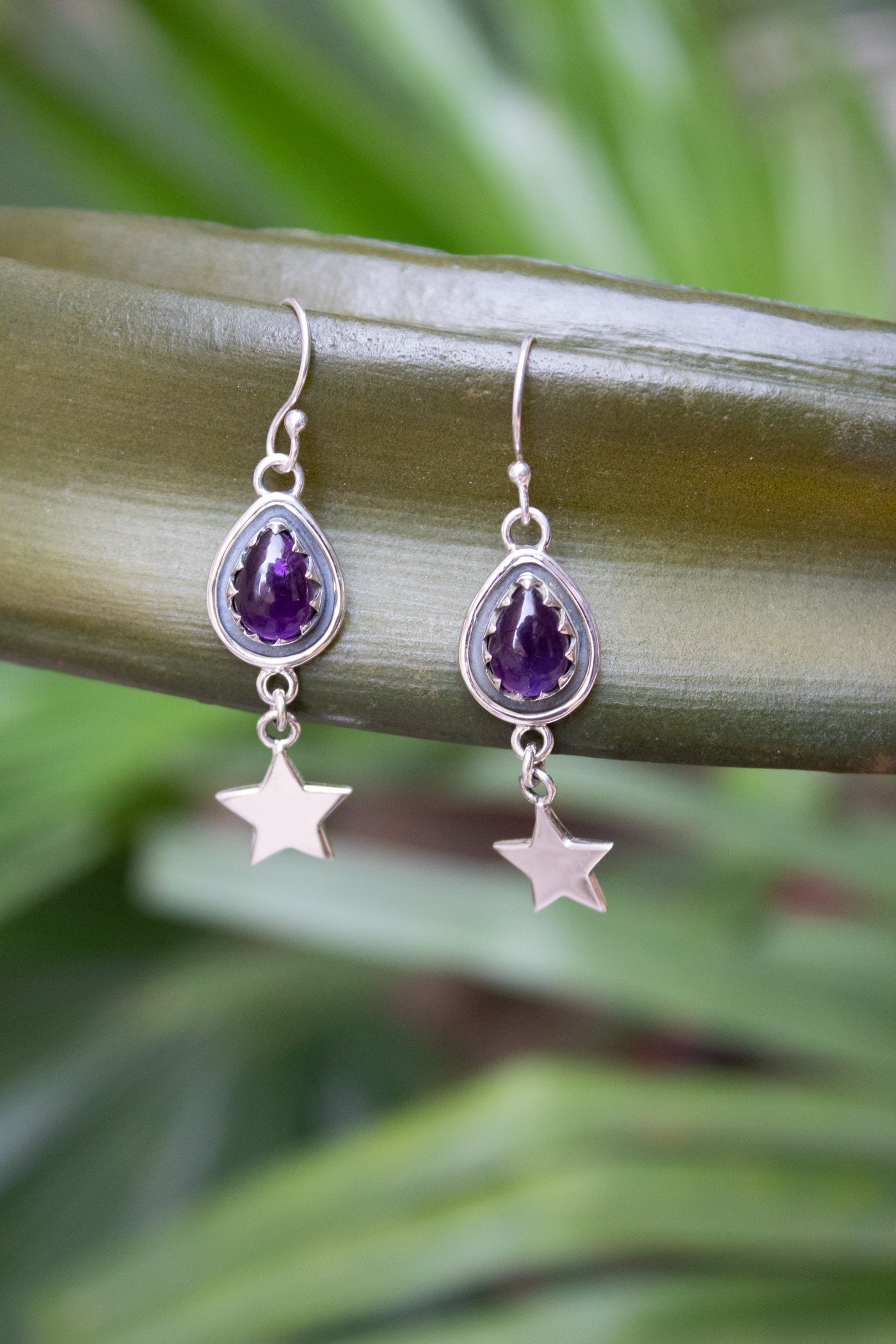 Starborn Whispers: Amethyst Earrings, AE-7538