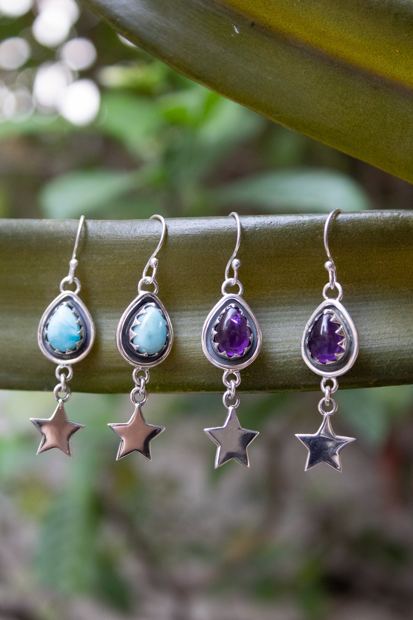 Starborn Whispers: Larimar Earrings, AE-7539