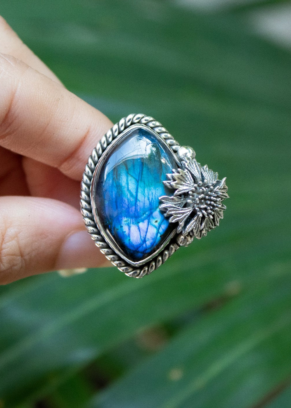 Labradorite Floral Ring, AR- 7136