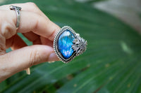 Labradorite Floral Ring, AR- 7136