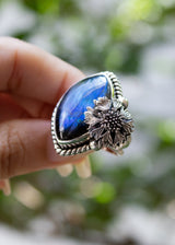 Labradorite Floral Ring, AR- 7136