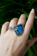 Labradorite Floral Ring, AR- 7136