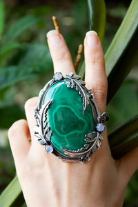 Embrace The Mystical Forest- Malachite Ring, AR-6773