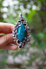 Whispers of the Verdant Serpent – Chrysocolla Ring, AR- 7561