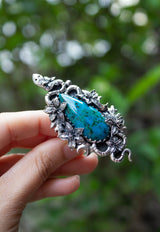 Whispers of the Verdant Serpent – Chrysocolla Ring, AR- 7561