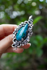 Whispers of the Verdant Serpent – Chrysocolla Ring, AR- 7561