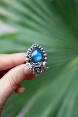 Labradorite Floral Ring, AR-7565