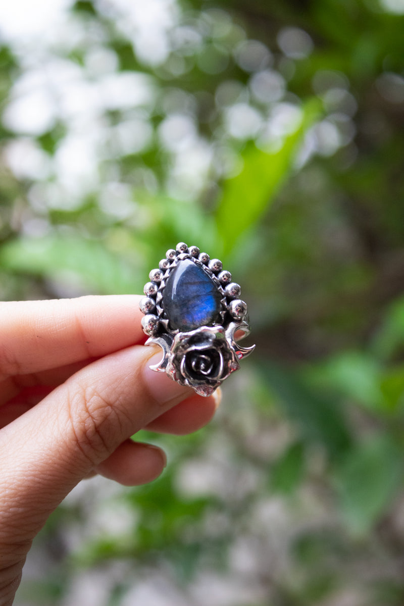 Labradorite Floral Ring, AR-7565