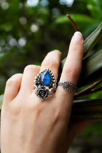 Labradorite Floral Ring, AR-7565