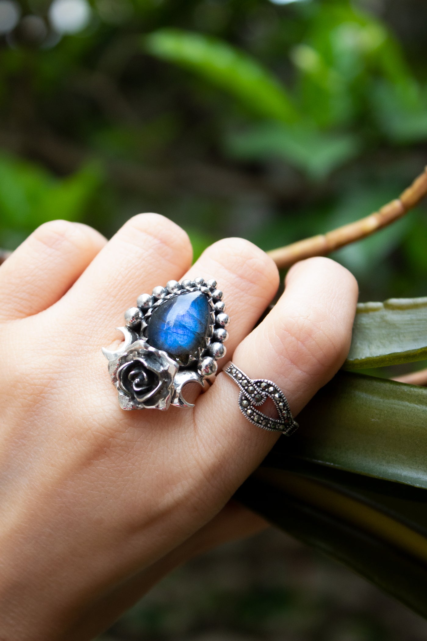 Labradorite Floral Ring, AR-7565