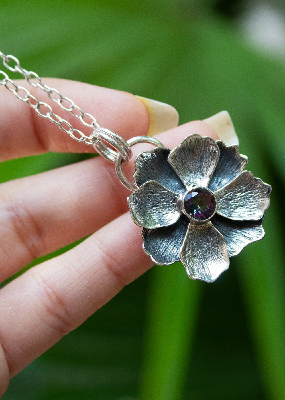 Floral Pendant with Mystic Topaz, AP -7134