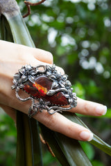 Serpents & Blossoms: Ammolite Ring, AR- 7556