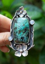 Floral Turquoise Ring, AR-6770