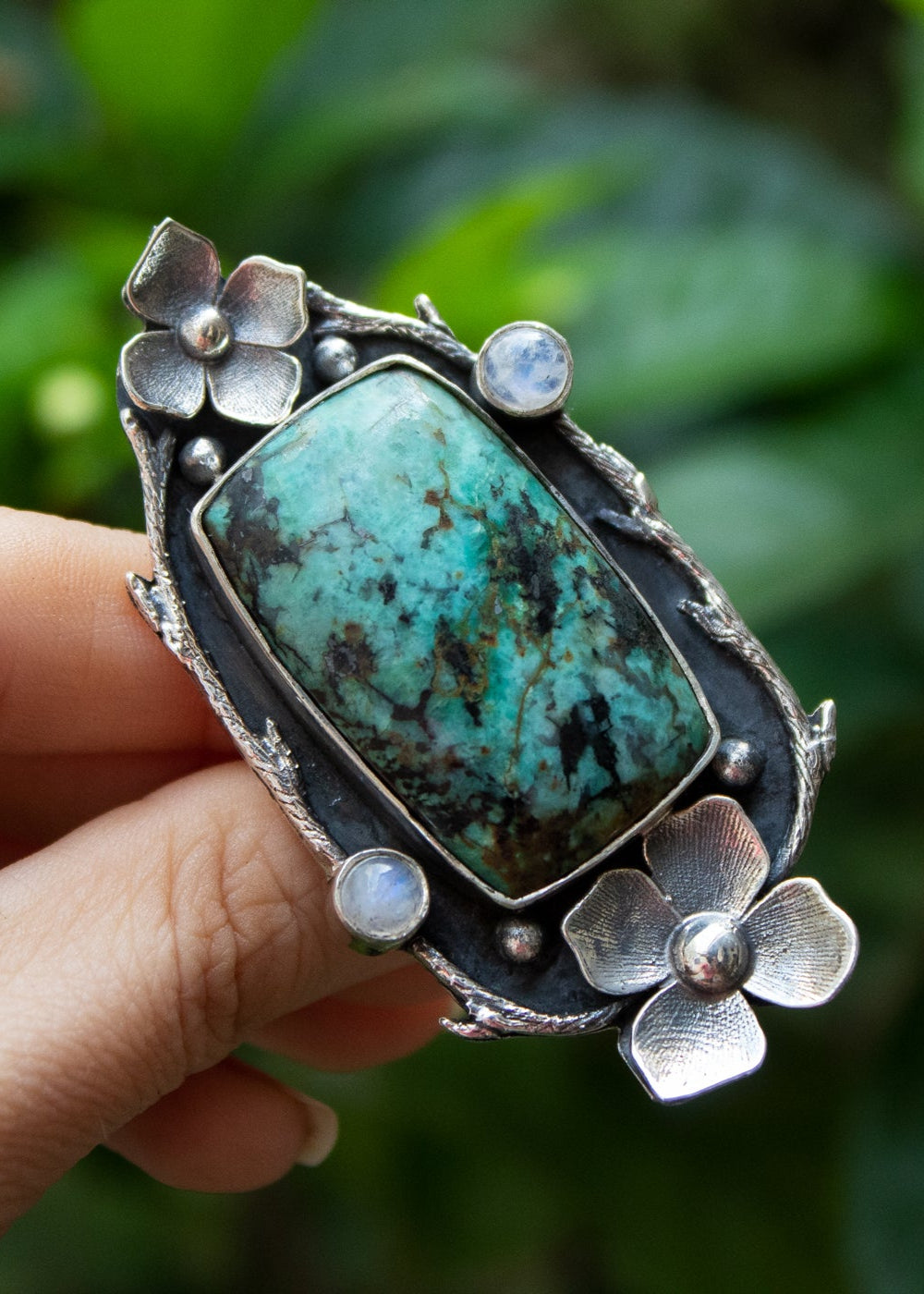 Bague Turquoise Florale, AR-6770