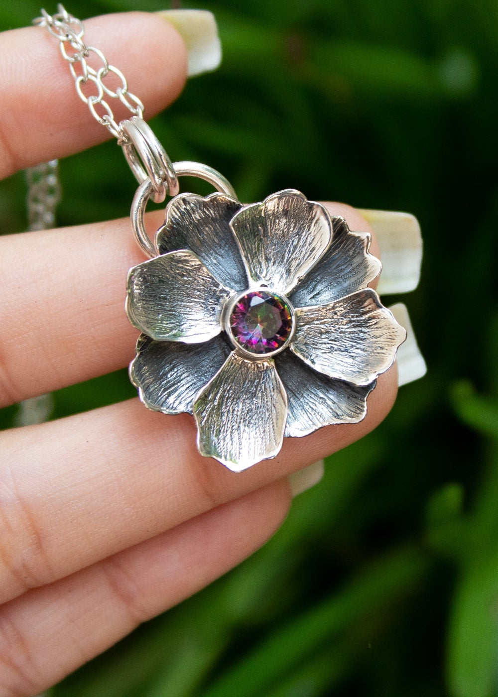 Floral Pendant with Mystic Topaz, AP -7134